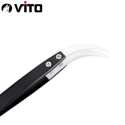 Nhíp Đầu Gốm Chuyên Dụng Gắp Linh Kiện Chống Tĩnh Điện Cán Thép Không Rỉ VITO