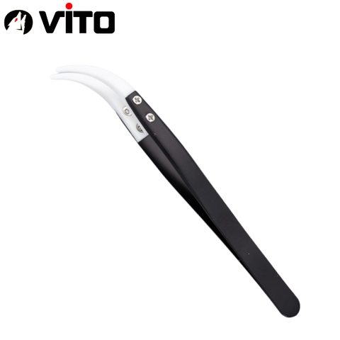 Nhíp Đầu Gốm Chuyên Dụng Gắp Linh Kiện Chống Tĩnh Điện Cán Thép Không Rỉ VITO