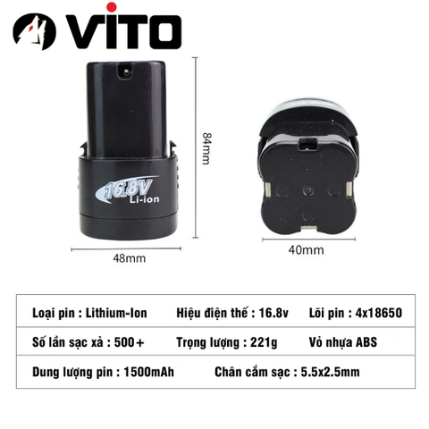 Pin 16.8V 4S VITO Sử Dụng Máy Khoan Pin Trung Quốc Dung Lượng 1500mAh