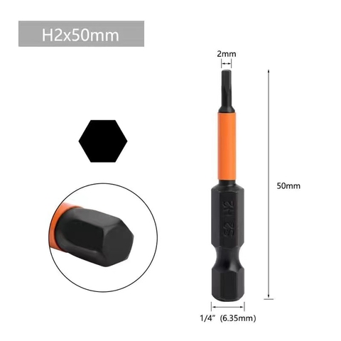 Mũi Vít Lục Giác 6 Cạnh Có Từ Tính VITO Dài 50mm 100mm Kích Cỡ H1.5 H2 H2.5 H3 H4 H5 H6 Thép Đen Độ Cứng Cao
