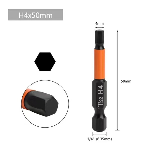 Mũi Vít Lục Giác 6 Cạnh Có Từ Tính VITO Dài 50mm 100mm Kích Cỡ H1.5 H2 H2.5 H3 H4 H5 H6 Thép Đen Độ Cứng Cao