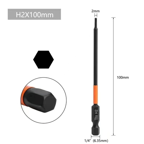 Mũi Vít Lục Giác 6 Cạnh Có Từ Tính VITO Dài 50mm 100mm Kích Cỡ H1.5 H2 H2.5 H3 H4 H5 H6 Thép Đen Độ Cứng Cao