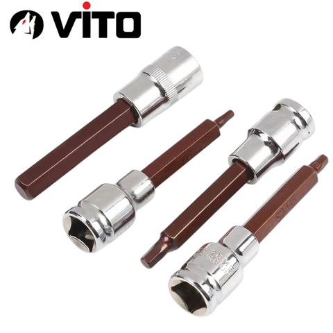 Đầu Lục Giác Thép S2 Dài 100mm VITO Chân Bulong 1/2 Inch Thép CR-V