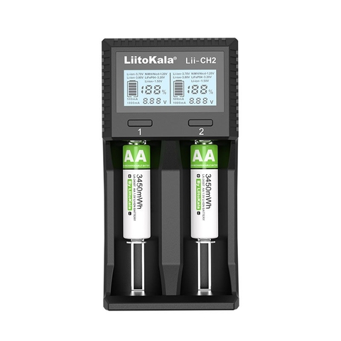 Bộ Sạc Pin LiItoKala Lii-CH2 1.5V/ 1.2V/ 3.2V Test Dung Lượng Nguồn Vào 5V 2A Type C