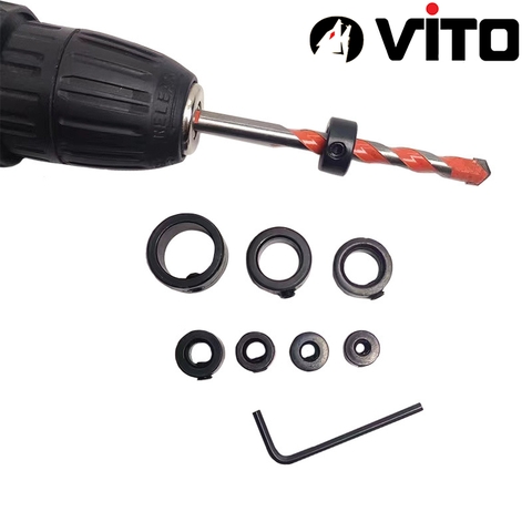 Bộ 7/8 Vòng Cữ Định Vị Chiều Sâu Mũi Khoan 3-16mm VITO Kèm Cờ Lê Lục Giác