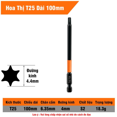 Mũi Vít Hoa Thị Chân Lục Giác Không Lỗ VITO Thép TS2 Đen Chắc Chắn