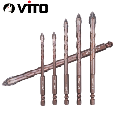 Mũi Khoan V3 Đa Năng Đầu Xẻ Rãnh Chống Vỡ Bản Mới 2025 VITO Khoan Tường, Gạch Men, Gỗ, Đá, Kính