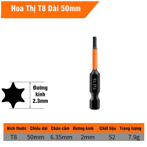 Mũi Vít Hoa Thị Chân Lục Giác Không Lỗ VITO Thép TS2 Đen Chắc Chắn