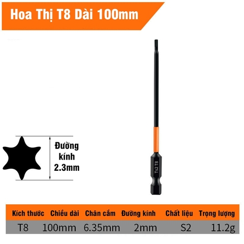 Mũi Vít Hoa Thị Chân Lục Giác Không Lỗ VITO Thép TS2 Đen Chắc Chắn