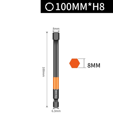 Mũi Vít Lục Giác 6 Cạnh Có Từ Tính VITO Dài 50mm 100mm Kích Cỡ H1.5 H2 H2.5 H3 H4 H5 H6 Thép Đen Độ Cứng Cao