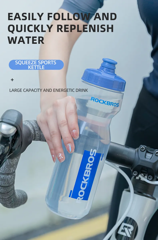 Rockbros chai nước đi xe đạp 750ml không chứa BPA xe đạp chai xách tay bền MTB xe đạp đường trường chai nước thể thao ngoài trời với bụi che