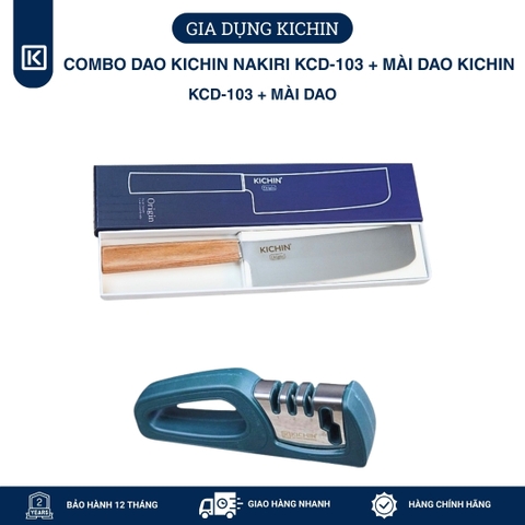 Combo Dao Cao Cấp Kichin Nakiri KCD-103 + Mài dao Kichin