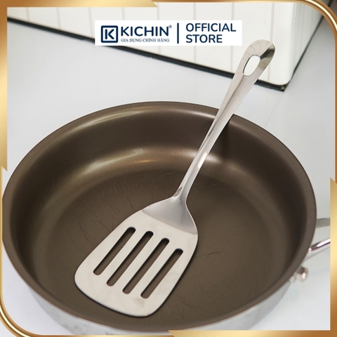 Xẻng inox cao cấp 304 Kai Nhật Bản có lỗ lật đồ ăn