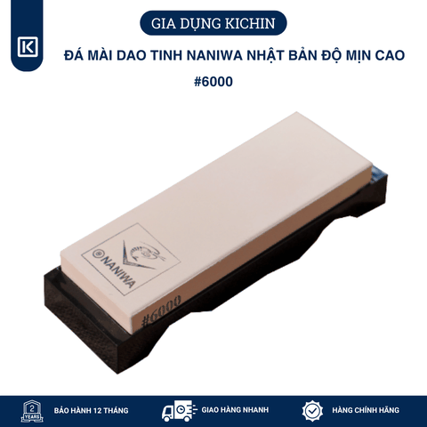 Đá mài dao tinh Naniwa Nhật độ mịn #6000 (có đế) (185x65x15) NKP-6000C