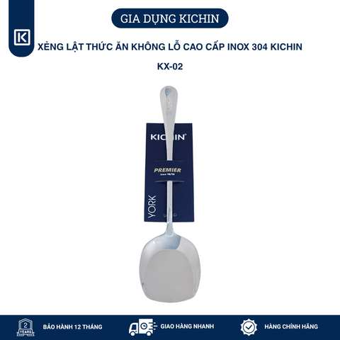 Xẻng lật thức ăn không lỗ cao cấp inox 304 thương hiệu Kichin KX-02