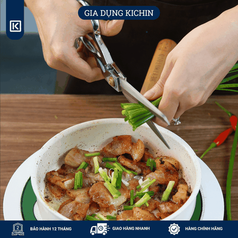 Combo kéo cắt đa năng + nạo rau củ cao cấp thương hiệu Kichin