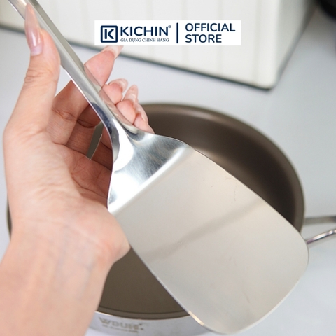 Xẻng inox cao cấp 304 không lỗ Kai Nhật Bản 33 cm