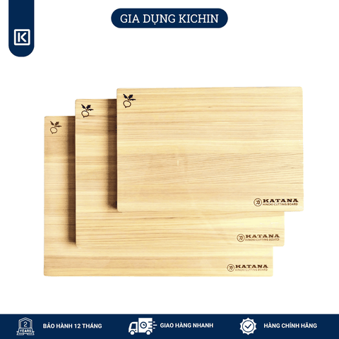 Thớt gỗ bách Nhật Hinoki cao cấp KATANA KTH03 - chữ nhật kích thước 20x280x400mm