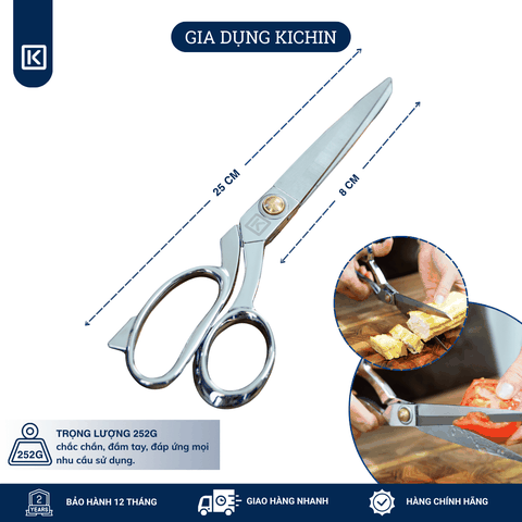 Kéo cắt đa năng thép không gỉ 420j2 cao cấp thương hiệu Kichin