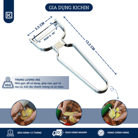 Nạo rau củ quả cao cấp thép không gỉ thương hiệu KICHIN - NK02