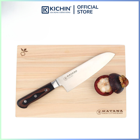Thớt gỗ bách Nhật Hinoki cao cấp KATANA KTH02 - chữ nhật kích thước 20x250x350mm