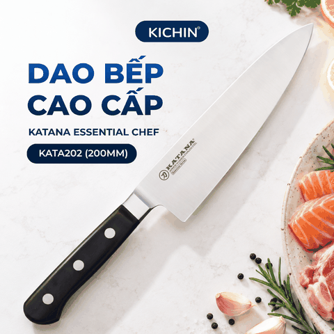 Dao bếp thương hiệu cao cấp KATANA Essential Chef - Dao thái thịt cá KATA202 (200mm)