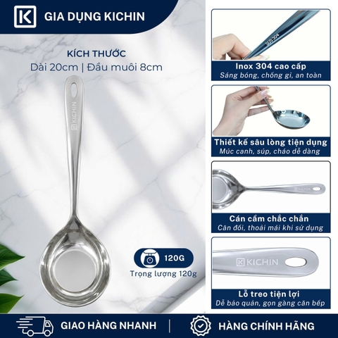 Muôi( muỗng) múc canh chất liệu Inox 304 Cao Cấp Kichin