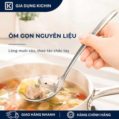 Muôi( muỗng) thủng ăn lẩu chất liệu Inox 304 Cao Cấp Kichin