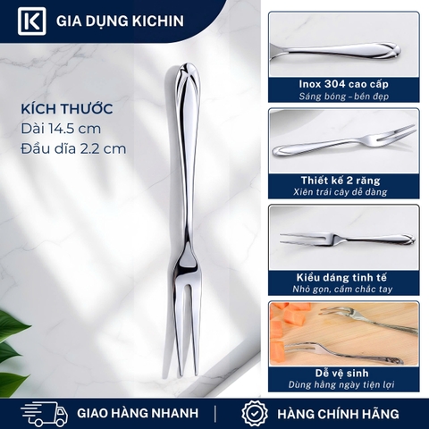 Combo 3 dĩa( nĩa) cao cấp inox304 thương hiệu Kichin