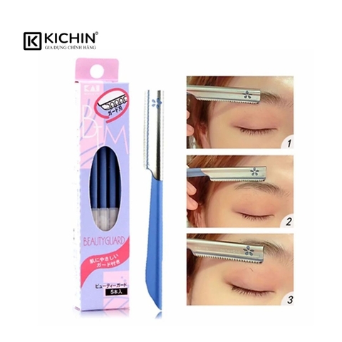 Dao cạo lông mày cao cấp Nhật Disposable BTMG-5F bộ 5 chiếc (màu xanh)