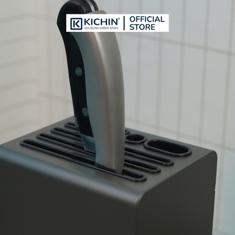 Hộp cắm dao để bàn 5 rãnh thép chống gỉ cao cấp - HC01 (12x15x23cm)