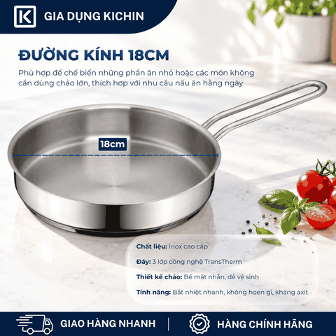 Chảo WMF Frying Pan D18cm Cromargan chất lượng cao hàng nội địa Đức