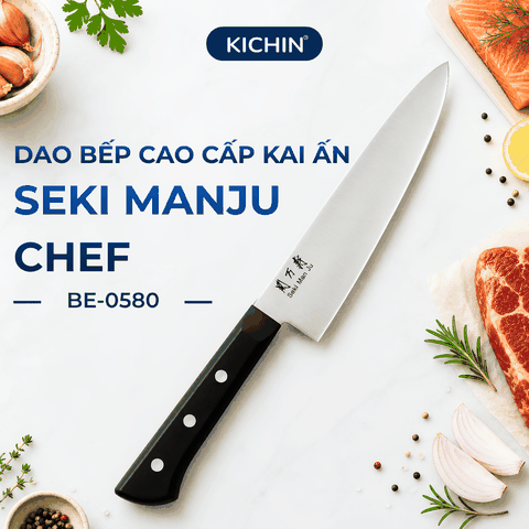 Dao bếp cao cấp KAI Ấn Seki ManJu Chef - Dao thái thịt cá BE0580 (180mm)