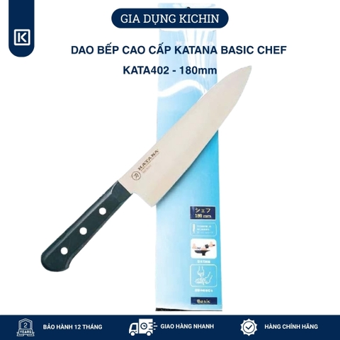 Dao bếp cao cấp KATANA Basic Chef - Dao thái thịt cá KATA402 (180mm)