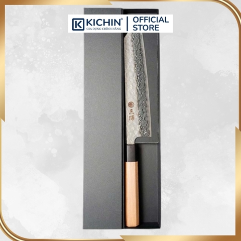 Dao Bếp Nhật Đa Năng Bunka Nashiji Damascus Keyaki 21cm