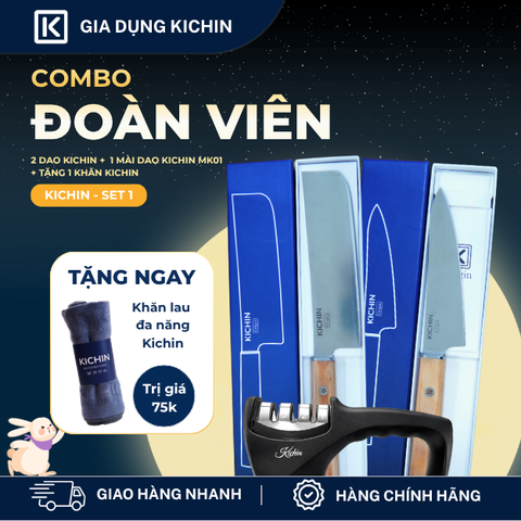 [COMBO ĐOÀN VIÊN] Bộ 2 dao Kichin Origin + Mài dao Kichin MK01