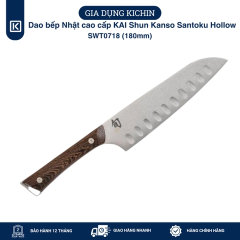 Dao bếp Nhật cao cấp KAI Shun Kanso Santoku Hollow SWT0718 (180mm)