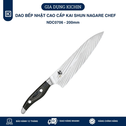 Dao bếp Nhật cao cấp KAI Shun Nagare Chef - Dao thái thịt cá NDC0706 (200mm)