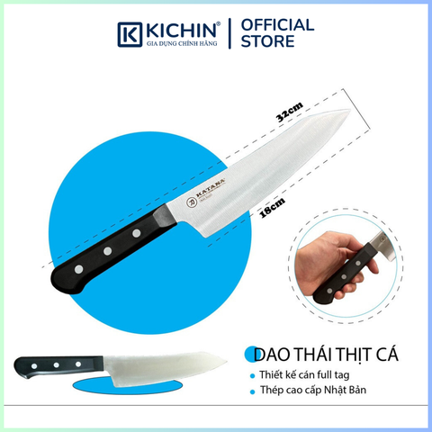 Dao bếp cao cấp KATANA Basic Chef - Dao thái thịt cá KATA402 (180mm)