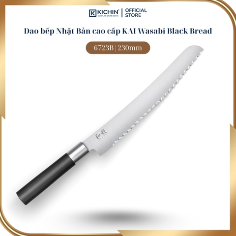 Dao Bếp cắt bánh mỳ Nhật Bản cao cấp KAI Wasabi Black Bread - 6723B (230mm)