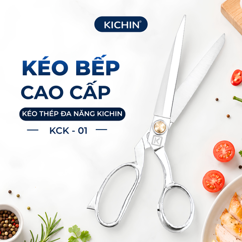 Kéo cắt đa năng thép không gỉ 420j2 cao cấp thương hiệu Kichin KCK-101