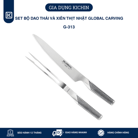 Bộ dao bếp Nhật cao cấp Global Carving Set Bộ dao thái và xiên thịt G313
