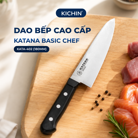 Dao bếp cao cấp KATANA Basic Chef - Dao thái thịt cá KATA402 (180mm)