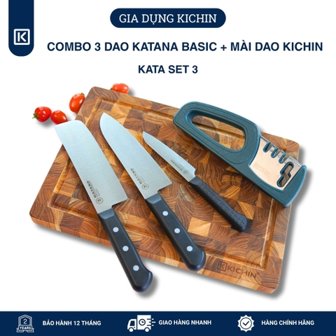 COMBO 3 dao KATANA Basic + Mài dao KICHIN