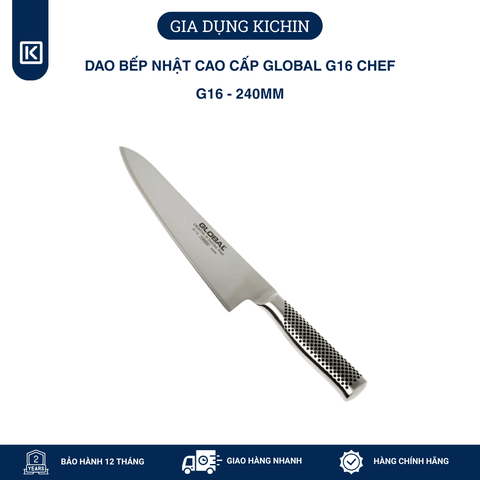 Dao bếp Nhật cao cấp Global G16 Chef - Dao thái thịt cá (240mm)