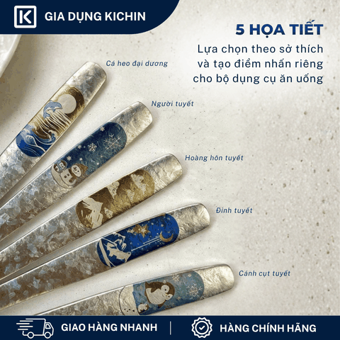 Thìa Titanium Nguyên Chất Cao Cấp KICHIN - Siêu Nhẹ, Hạn Chế Truyền Nhiệt, Bền, Chống Gỉ