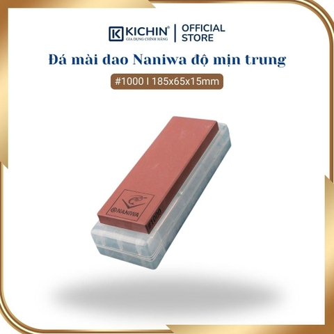 Đá mài dao Naniwa thương hiệu KATANA độ mịn trung #1000 (185x65x15mm) - NKP-1000C đế kèm hộp đựng bảo quản