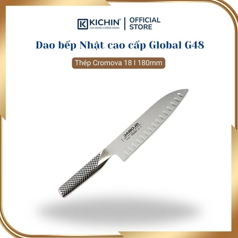 Dao bếp Nhật cao cấp Global G48 = G80 Santoku - Dao thái đa năng(180mm)