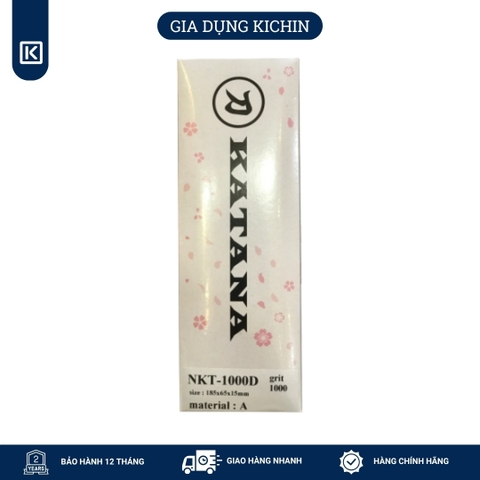 Đá mài dao Naniwa thương hiệu KATANA độ mịn trung #1000 (185x65x15mm) - NKP-1000C đế kèm hộp đựng bảo quản