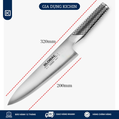Dao bếp Nhật cao cấp Global G2 Chef - Dao thái thịt cá (200mm)